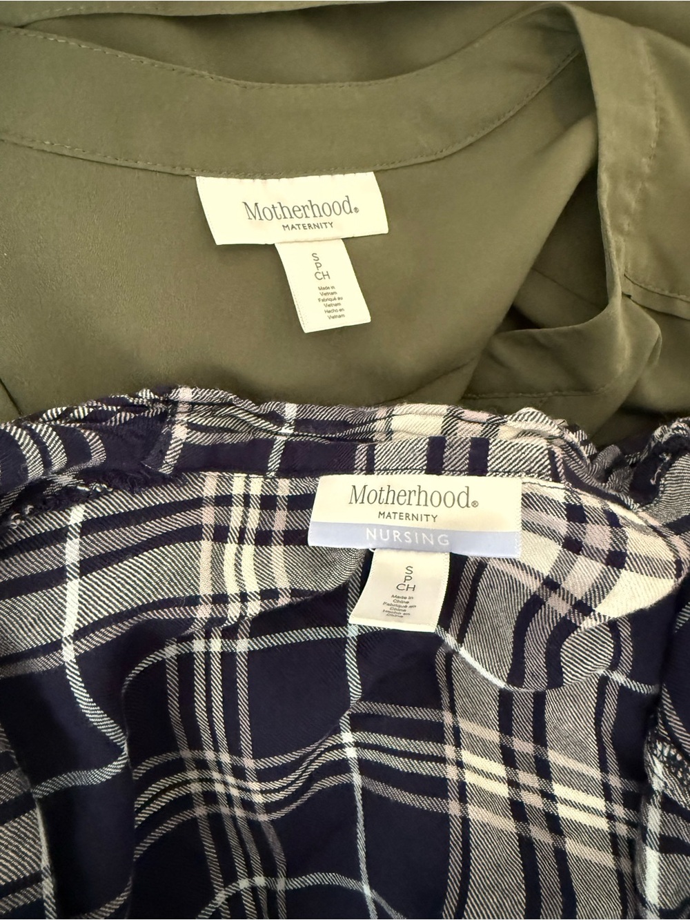 Motherhood Maternity Bundle: Three Shirts, all nursing friendly.